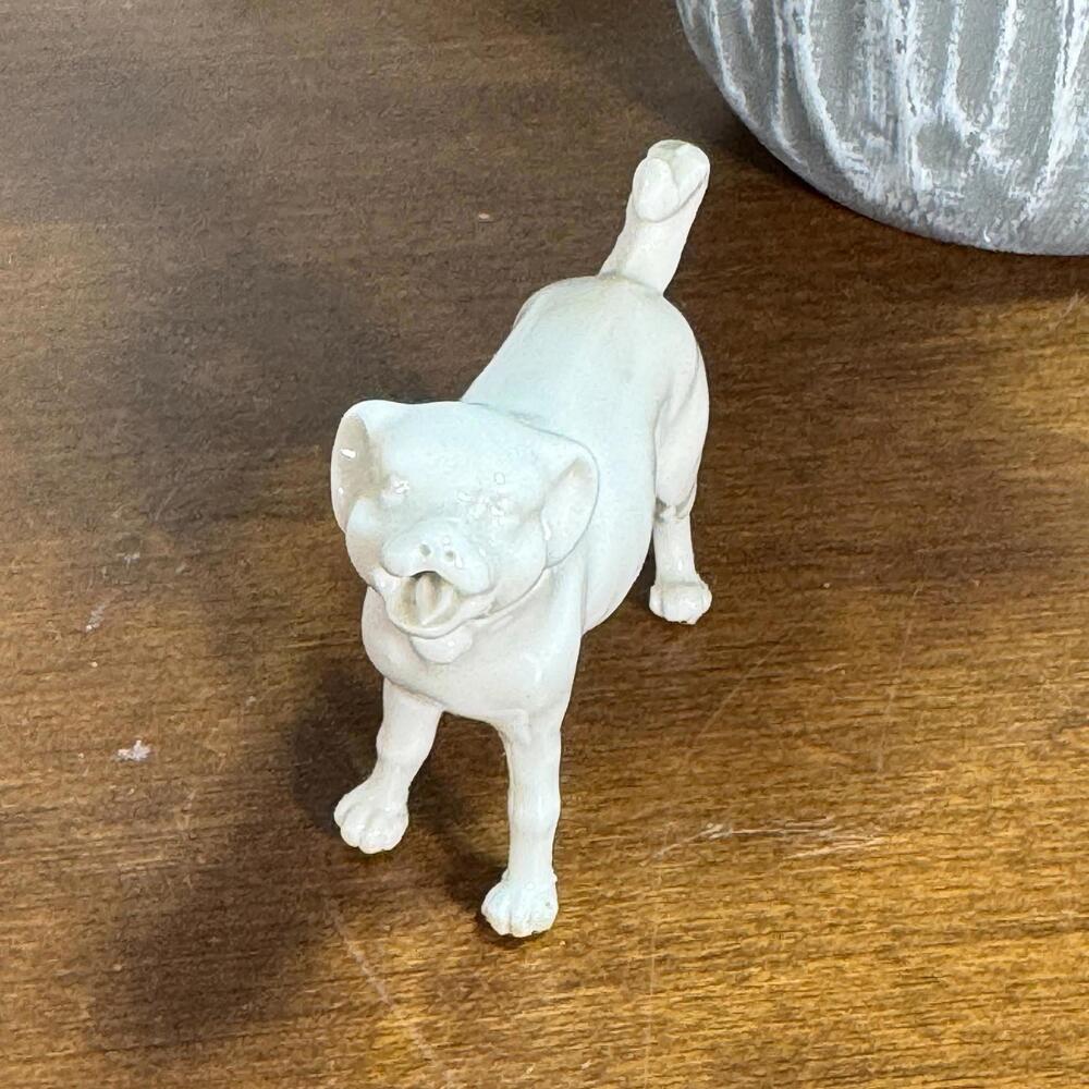 Antique Chinese Blanc De Chin White Porcelain Dog Statue Qing Dynasty 1880s - Picture 3 of 6